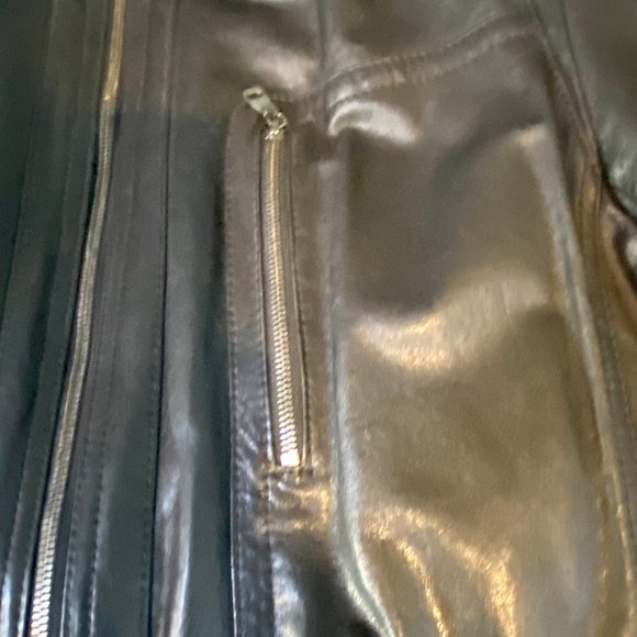 BOSS Mens Black 100% Lamb Leather Moto Jacket - Picture 5 of 14